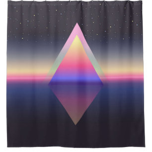 Glowing triangle. Ethereum concept. futuristic abs Shower Curtain