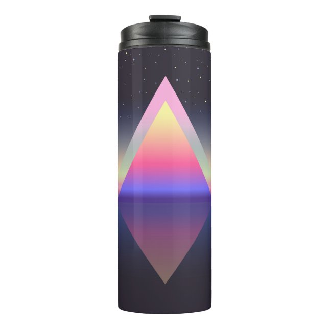 Glowing triangle. Ethereum concept. futuristic abs Thermal Tumbler (Front)