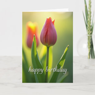 Glowing Tulip Birthday Card