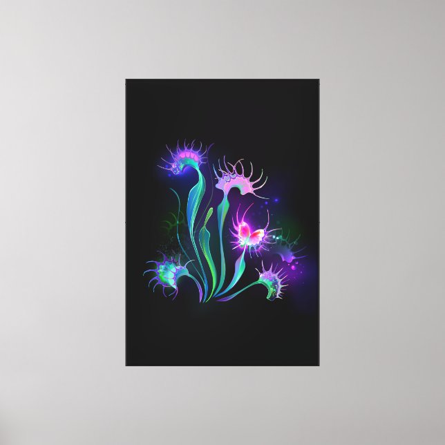 Glowing Venus Flytrap Canvas Print (Front)