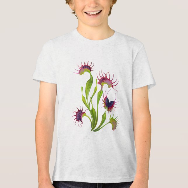 Glowing Venus Flytrap Tri-Blend Shirt (Front)