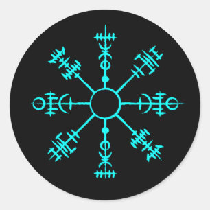 Glowing Viking Compass Classic Round Sticker