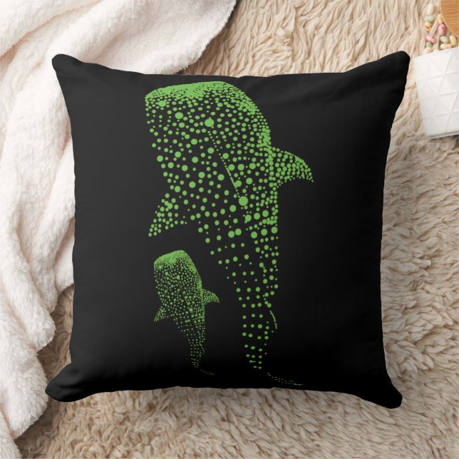Glowing Whale Shark Particle Art Cushion (Blanket)