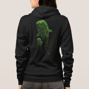Glowing Whale Shark Particle Art Hoodie