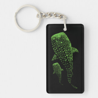 Glowing Whale Shark Particle Art Key Ring