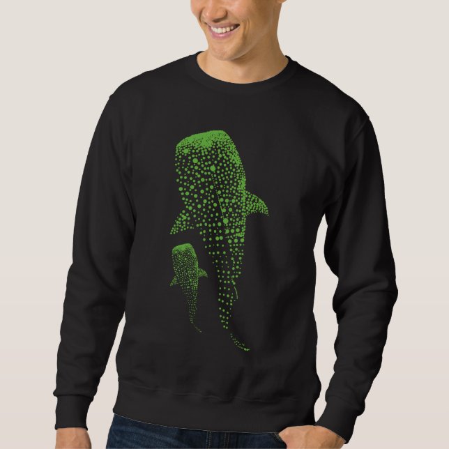 Glowing Whale Shark Particle Art Sweatshirt (Front)
