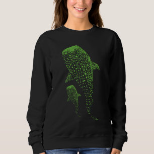 Glowing Whale Shark Particle Art Sweatshirt