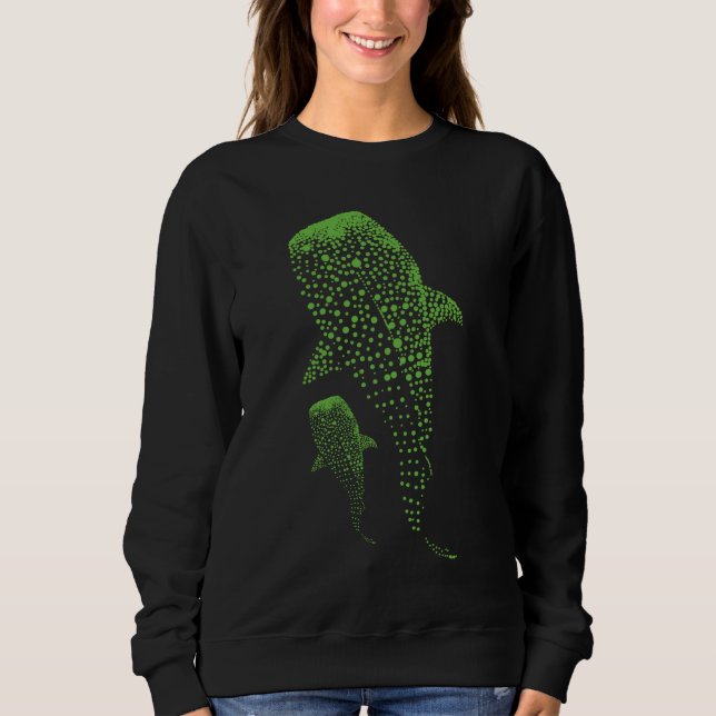 Glowing Whale Shark Particle Art Sweatshirt (Front)