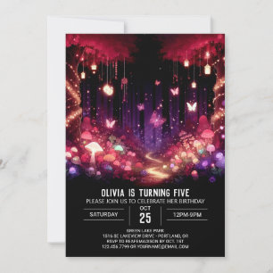 Glowing Whimsical Woodland Digital Birthday Invitation