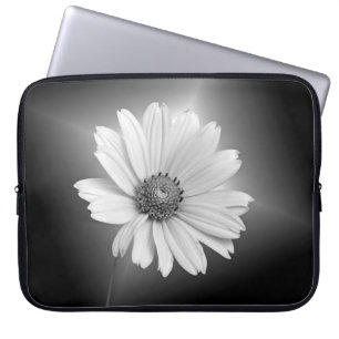 Glowing White Cosmos Flower Laptop Sleeve