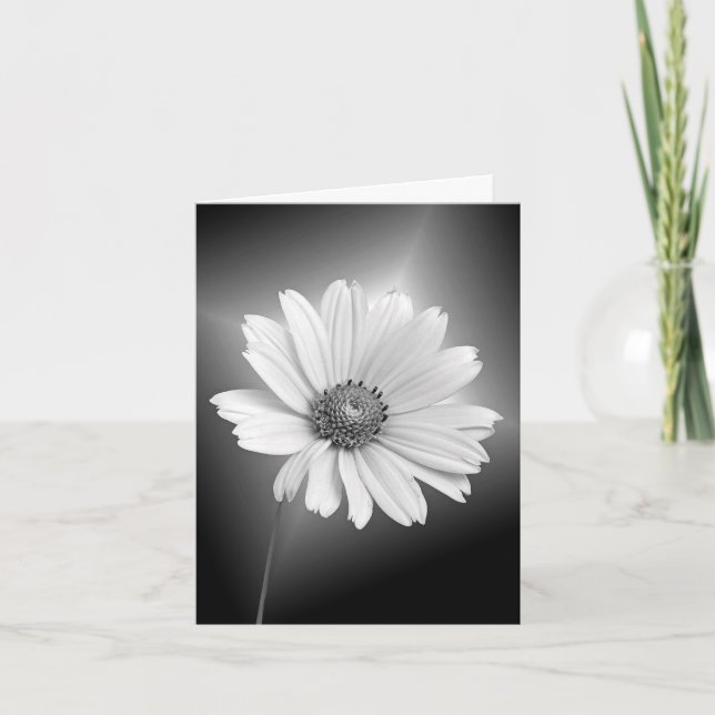 glowing white daisy note card (Front)