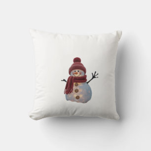 Glowing Winter Snowman - Cozy Christmas Night Cushion