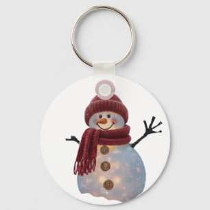Glowing Winter Snowman - Cozy Christmas Night Key Ring