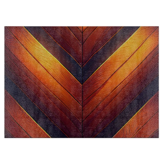 Glowing Wooden Chevron  Cutting Board (Front)