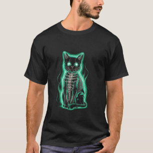 Glowing X-Ray Skeleton Cat Art T-Shirt