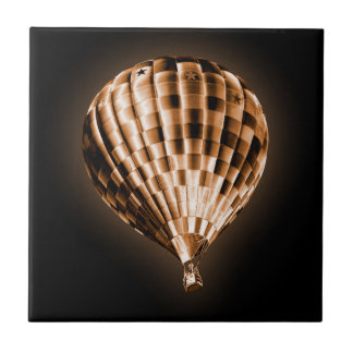 Glowy Golden Hot Air Balloon on Black Tile