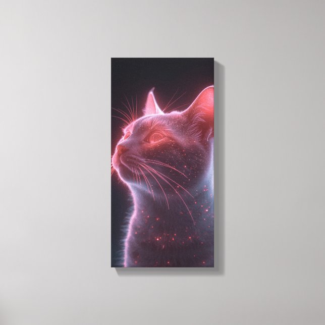Glowy Pink Cat Face Art Print (Front)