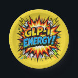 GLP-1 Energy Comic Pop Art   Paper Plate<br><div class="desc">Turn up the energy with this bold “GLP-1 ENERGY!” comic-style design! Featuring a vibrant retro explosion and powerful pop-art typography, this graphic captures the feeling of momentum, motivation, and positive lifestyle change. Perfect for anyone embracing a GLP-1 lifestyle journey, this design blends humor, confidence, and high-impact style into one eye-catching...</div>