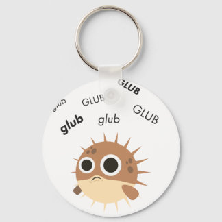 Glub Blowfish Cute Emoji Key Ring