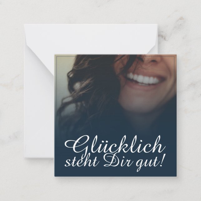 Glücklich steht Dir gut! - Blau Card (Front)