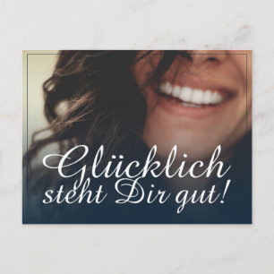 Glücklich steht Dir gut! - Blau Holiday Postcard
