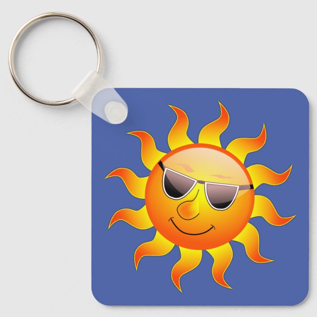 glückliche Sonne Schlüsselanhänger Key Ring (Front)