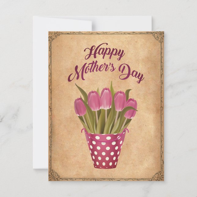 Glücklicher Muttertag Vintage Holiday Card (Front)
