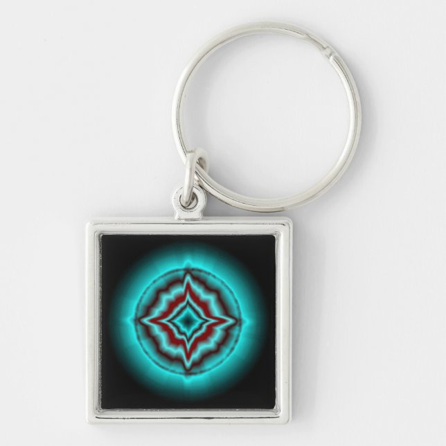 Glückssterne auf schwarz key ring (Front)