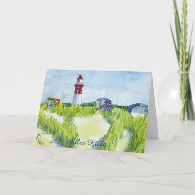 Glückwunschkarte Geburtstagskarte Leuchtturm  Thank You Card (Front)