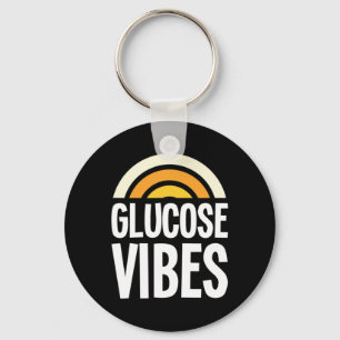 Glucose Vibes Diabetes Awareness Support Fighting  Key Ring