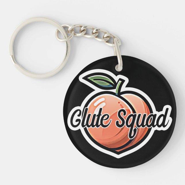Glute Squad Peach Fitness Workout Key Ring (Front)