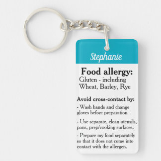 Gluten Allergy Alert Keychain Celiac Safe Reminder