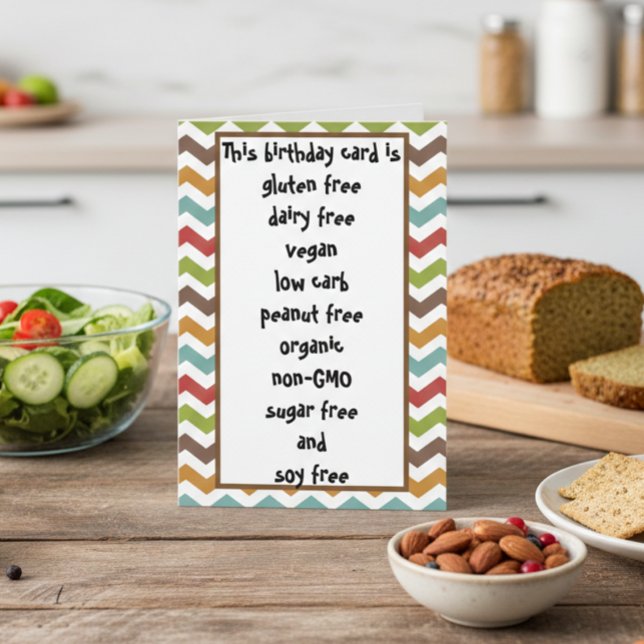 Gluten Dairy Sugar Soy Carb Free Funny Birthday Card (Creator Uploaded)