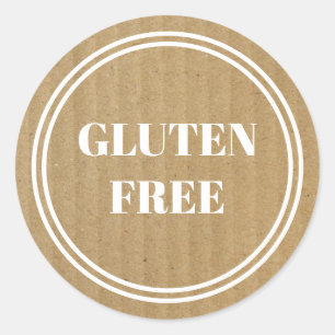 Gluten Free Allergy Safe Kraft Paper Simple Classic Round Sticker
