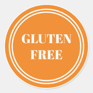 Gluten Free Allergy Safe Orange Simple  Classic Round Sticker