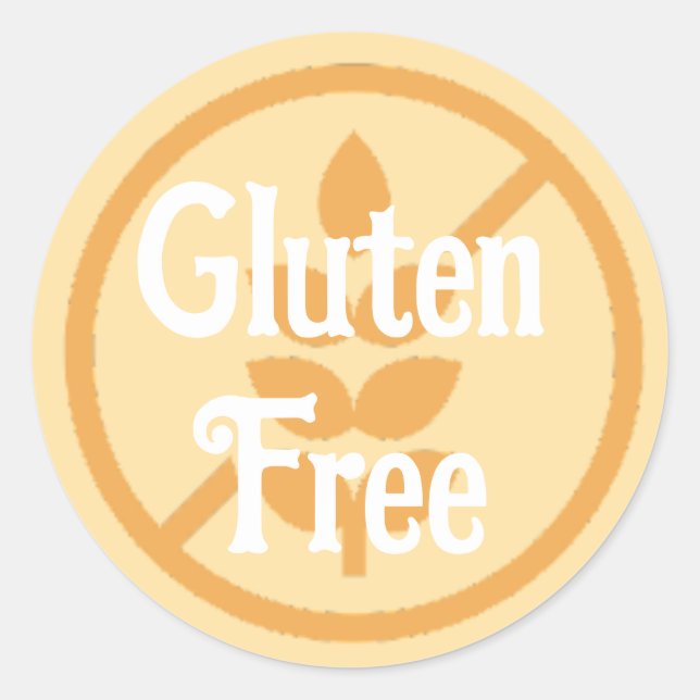 Gluten Free Allergy Warning Celiac Disease  Classic Round Sticker (Front)