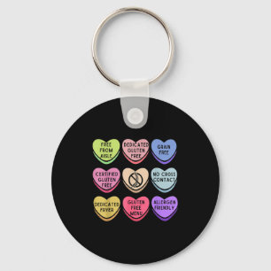Gluten Free Celiac Valentines Hearts Candy Celiac Key Ring