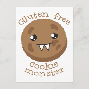 Gluten free cookie monster postcard