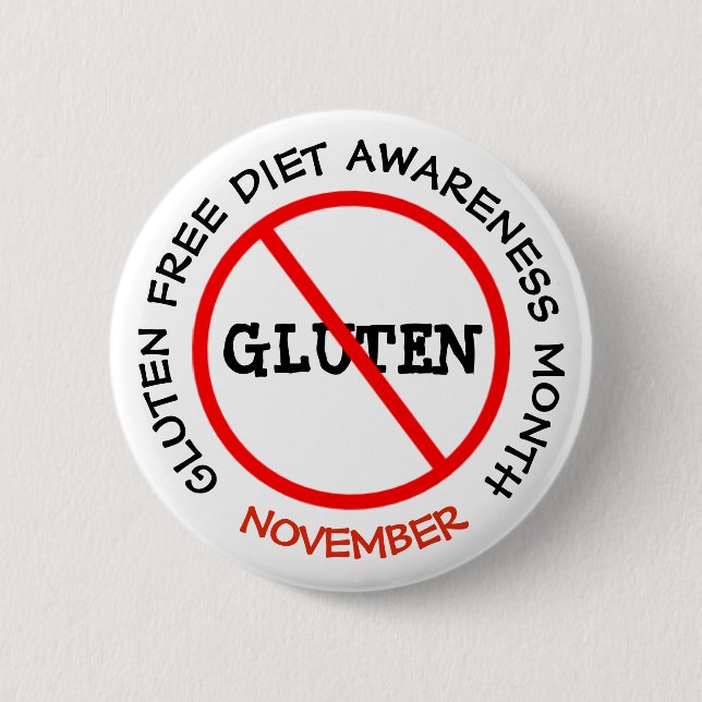 Gluten Free Diet Awareness Month 6 Cm Round Badge (Front)