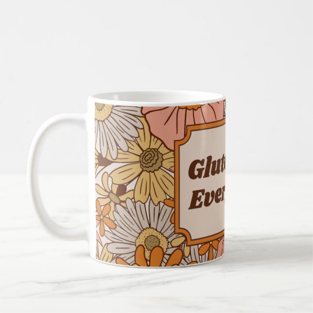 Gluten Free Everything Orange and Brown Aesthetic  Coffee Mug (Left)