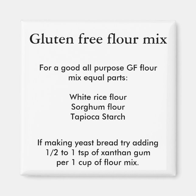 Gluten free flour mix magnet (Front)