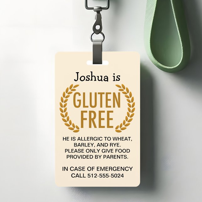 Gluten Free Food Allergy Warning ID Badge (Creator Uploaded)
