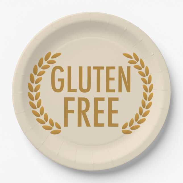 Gluten Free Food Allergy Warning Paper Plate (Front)
