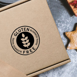 Gluten Free Food Label Rubber Stamp