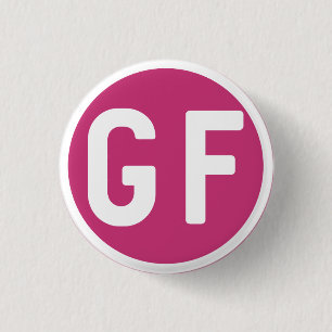 Gluten Free GF Circle Magenta Pink Button