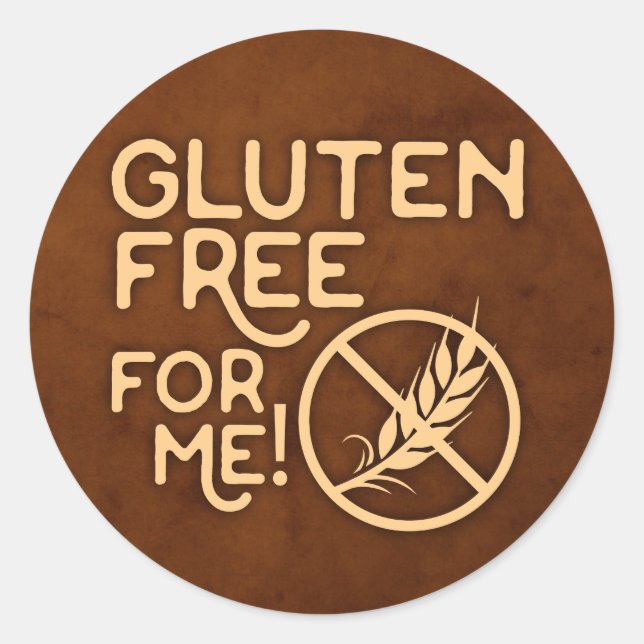 “GLUTEN FREE” “GRAIN FREE” CELIAC CLASSIC ROUND STICKER (Front)