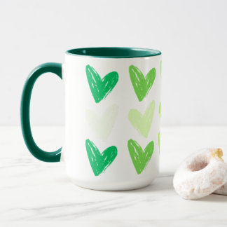 Gluten Free Hearts Green Gradient Mug