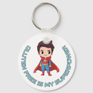 Gluten Free is My Superpower - Comic Hero Celiac Key Ring