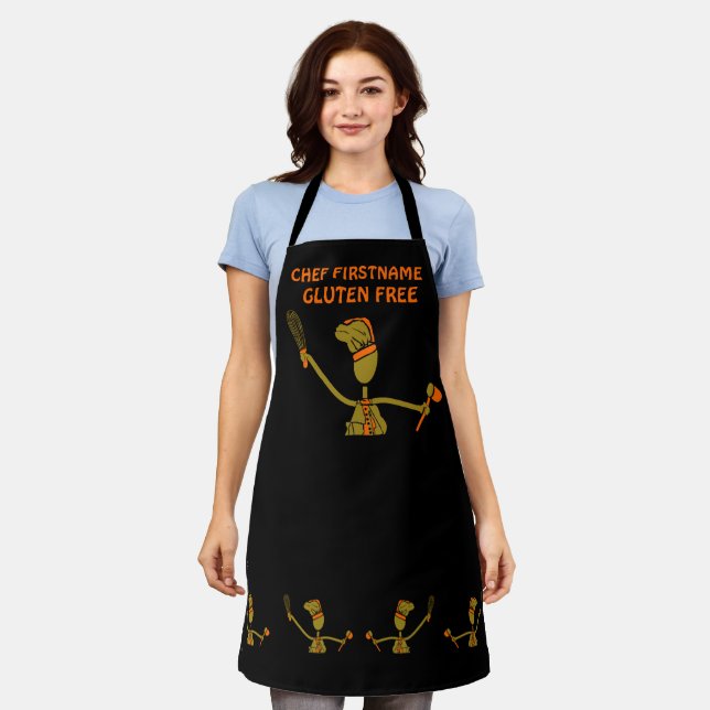 Gluten Free Joyful Chef Olive with Orange Apron (Worn)