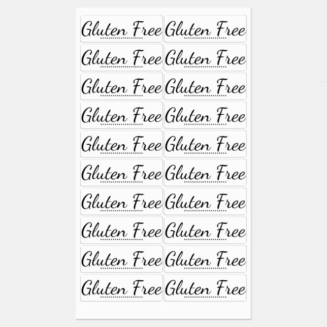 Gluten Free Kitchen Labels | Label Sheets Avail (Sheet)